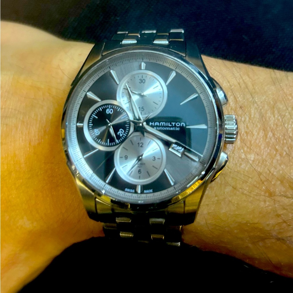 Hamilton Jazzmaster Chronograph Black and Grey Dial Stainless Steel Men’s Watch